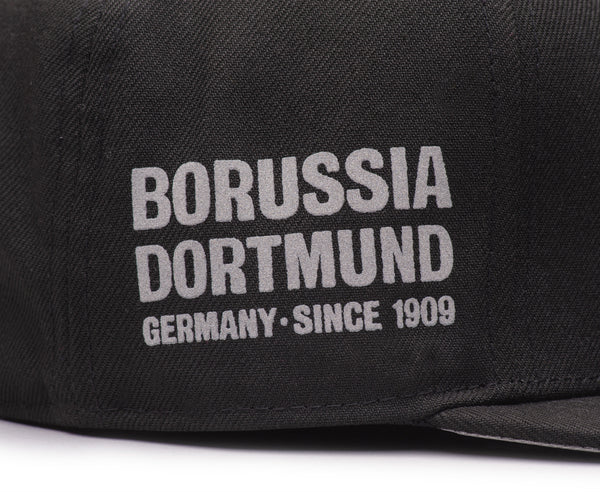 Left side of Black Borussia Dortmund Braveheart Fitted team name, country and year team was founded
