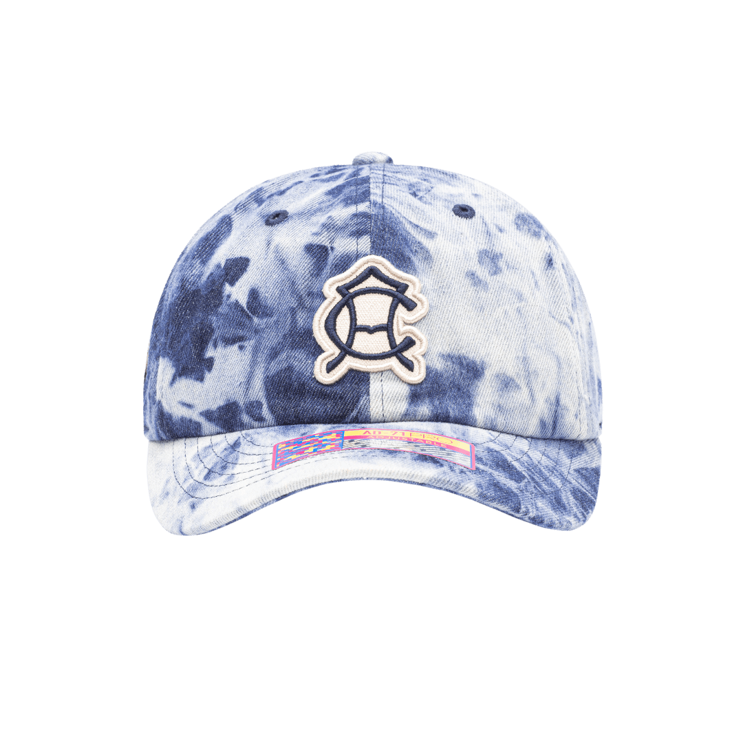 Club America Ranch Adjustable with high crown, curved peak brim, and adjustable buckle strap closure, in Denim Blue