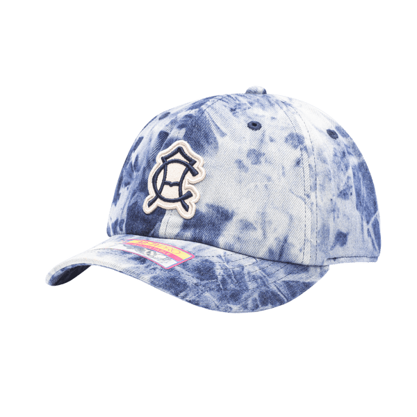 Club America Ranch Adjustable with high crown, curved peak brim, and adjustable buckle strap closure, in Denim Blue