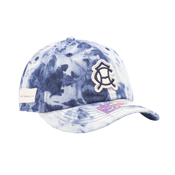 Club America Ranch Adjustable with high crown, curved peak brim, and adjustable buckle strap closure, in Denim Blue