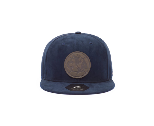 Front side of Dark Blue Club America Tifoso Snapback with Brown eblem