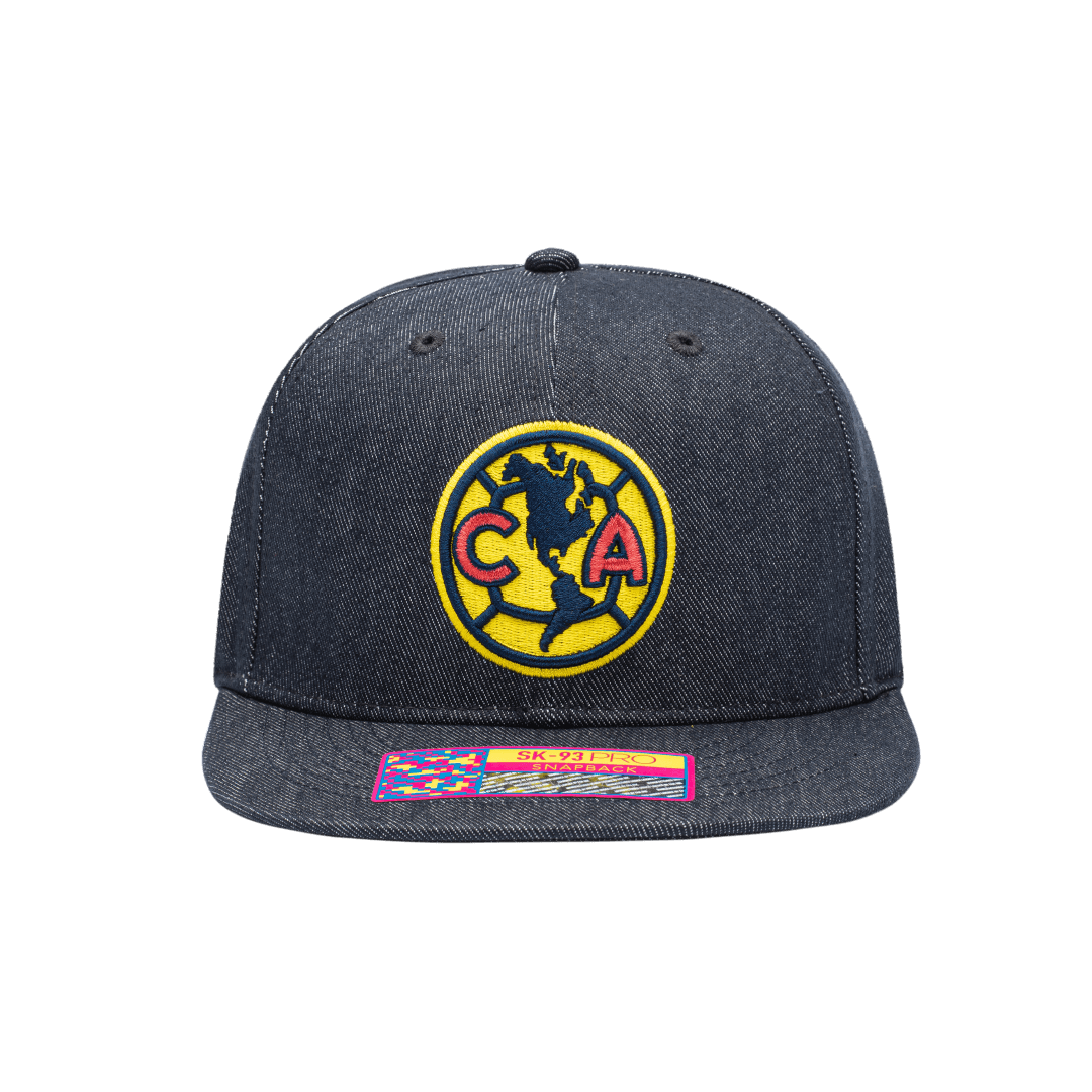 Club America 541 Snapback with high crown, flat peak brim, and snapback closure, in Navy