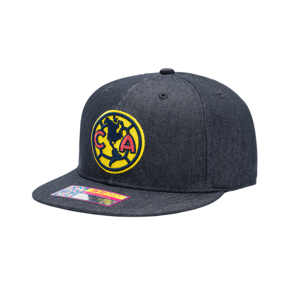 Club America 541 Snapback with high crown, flat peak brim, and snapback closure, in Navy