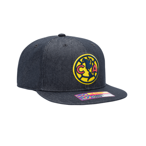 Club America 541 Snapback with high crown, flat peak brim, and snapback closure, in Navy
