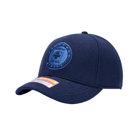 Side view of the Cruz Azul Club Ink Adjustable with high crown, curved brim, and adjustable strap, in blue.