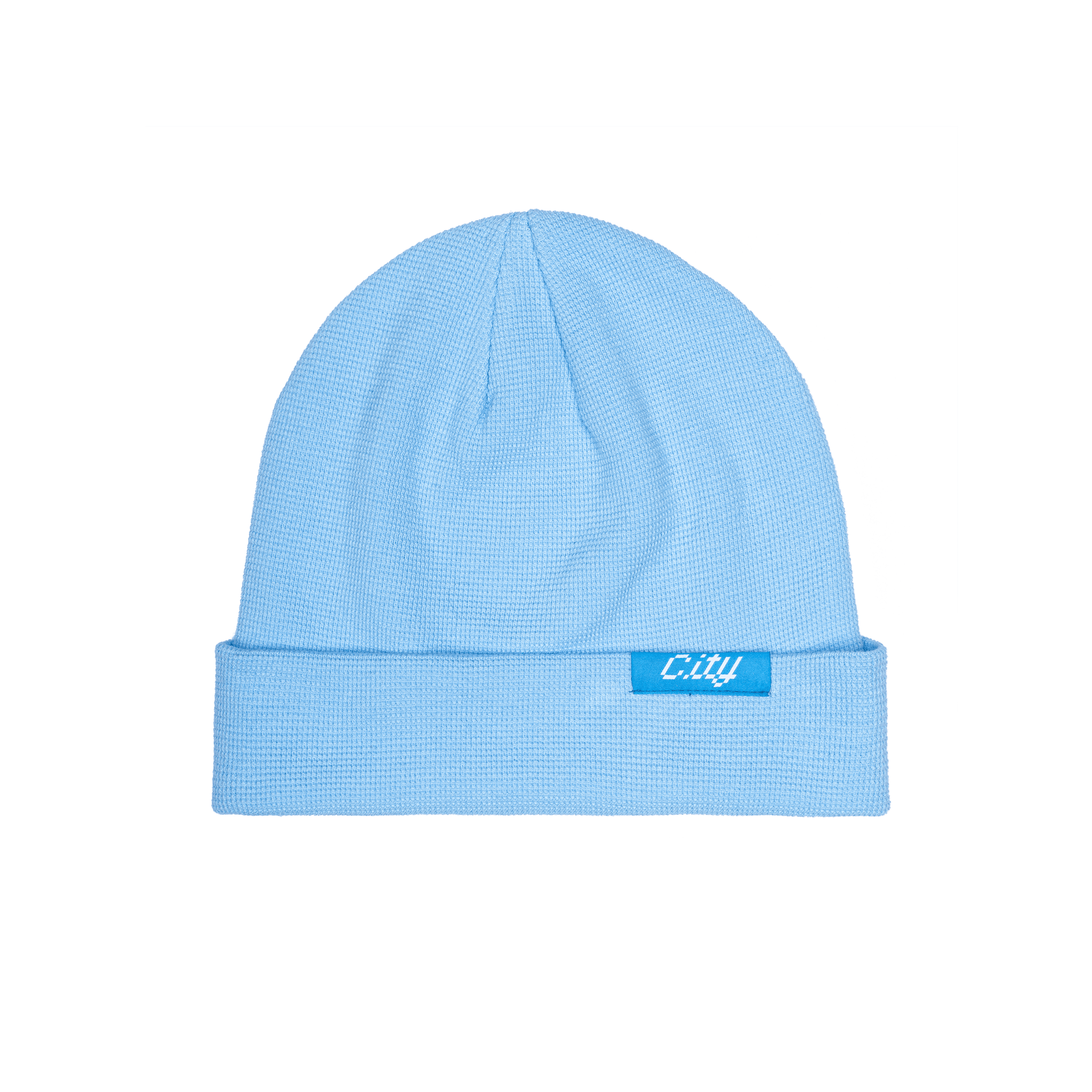 Manchester City 3000 ribbed beanie with team branded woven label on cuff, in Teal.