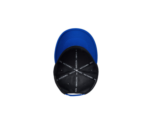 Interior of FC Barcelona Core Snapback Hat with branded tape on the seams