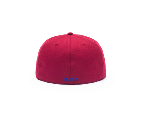 Back view of FC Barcelona Cult Fitted with team name Barca embroidered on the back