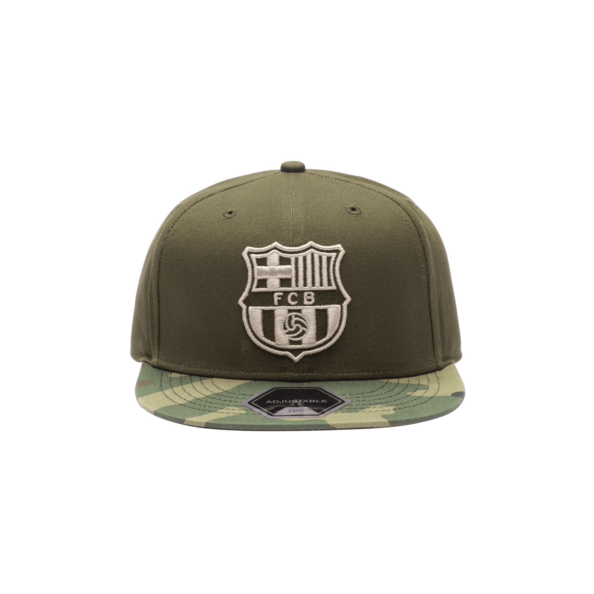 FC Barcelona Half Camo Snapback Olive green crown and camo bill