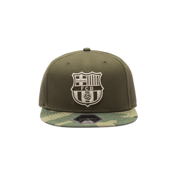 FC Barcelona Half Camo Snapback Olive green crown and camo bill