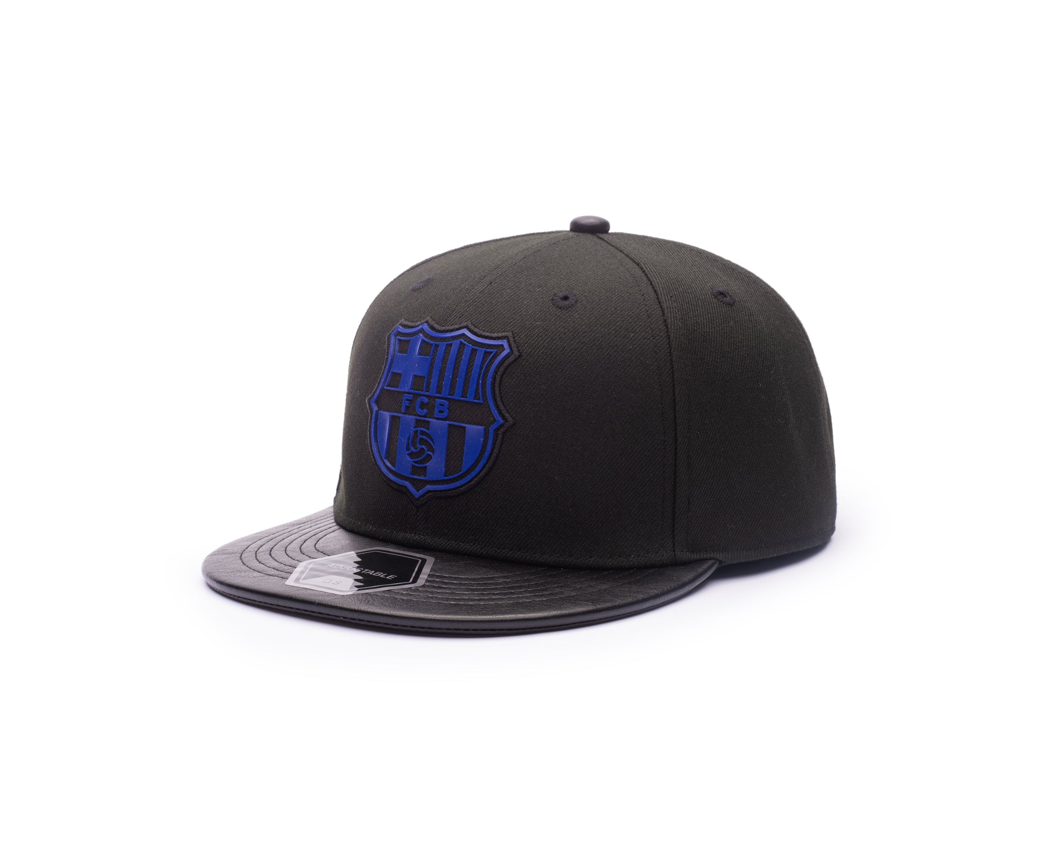 Black FC Barcelona Cool 3 Snapback with black and blue emblem
