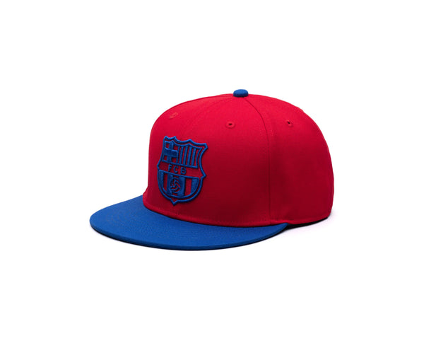 View of left side of FC Barcelona Retro Capsule Snapback Hat