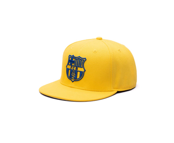 View of left side of FC Barcelona Retro Capsule Snapback Hat