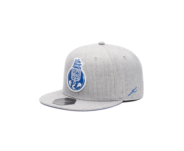 View of left side of FC Porto Liberty Snapback with Fi branded stitching in blue