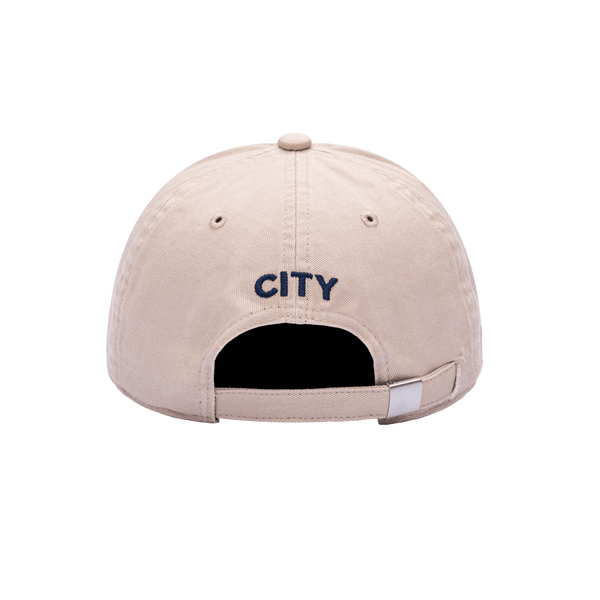 Back view of the Manchester City Safari Classic Adjustable with low crown, curved brim, and adjustable strap, in brown.